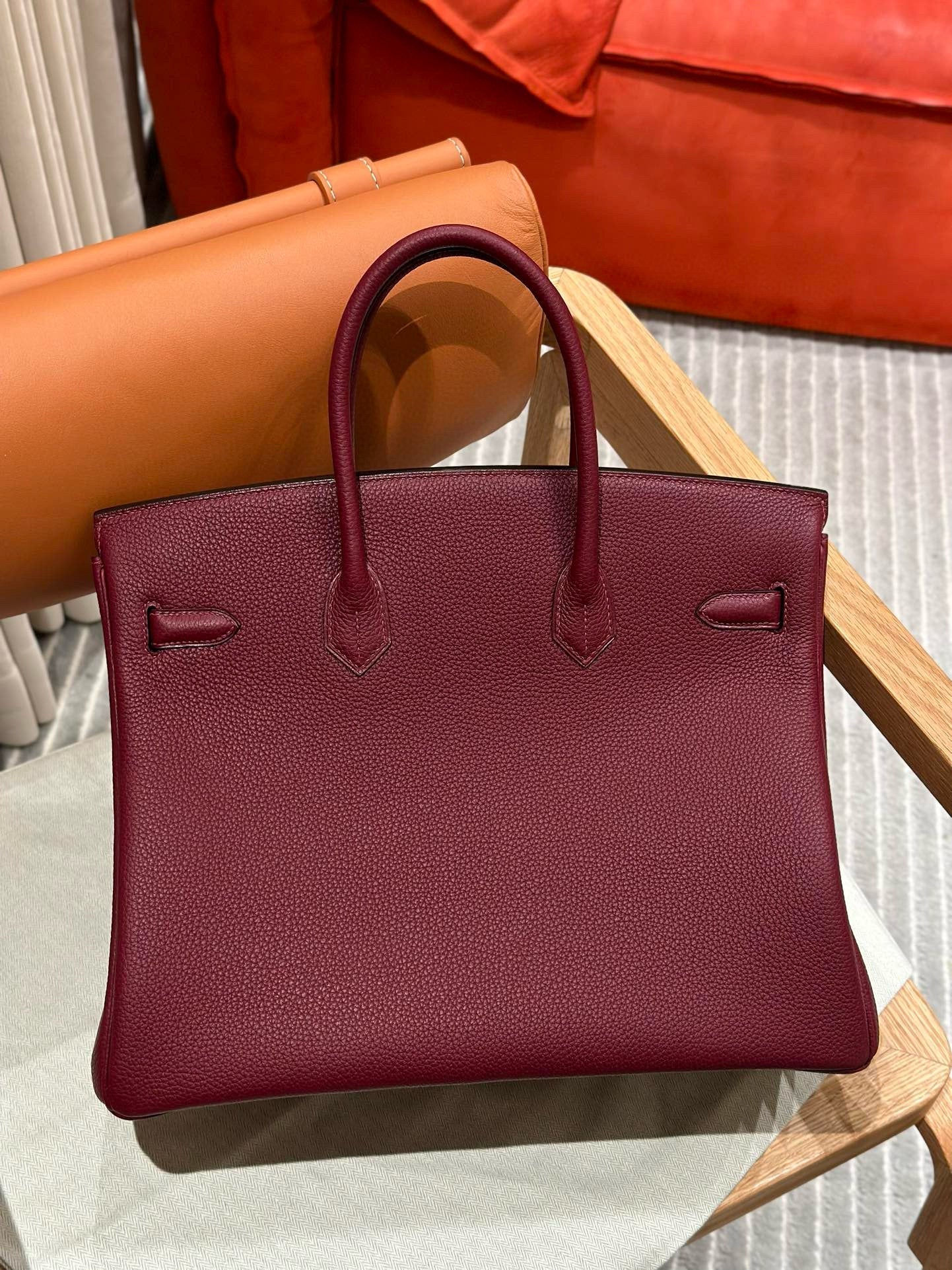 HM BIRKIN 30CM BURGUNDY TOGO LEATHER SILVER  HARDWARE