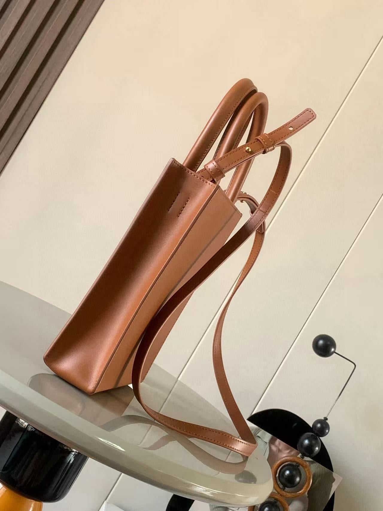 Loew Puzzle Fold Tote Iblack Shiny Calfskin