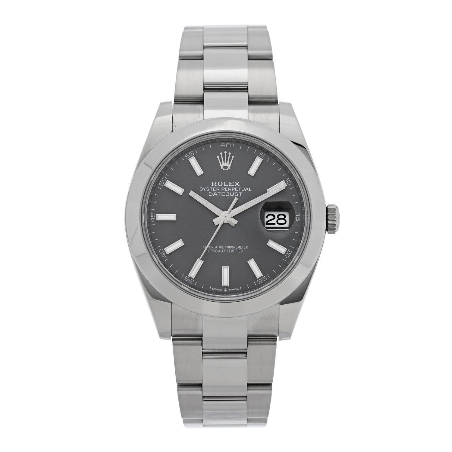 Stainless Steel 41mm Oyster Perpetual Datejust Watch Slate