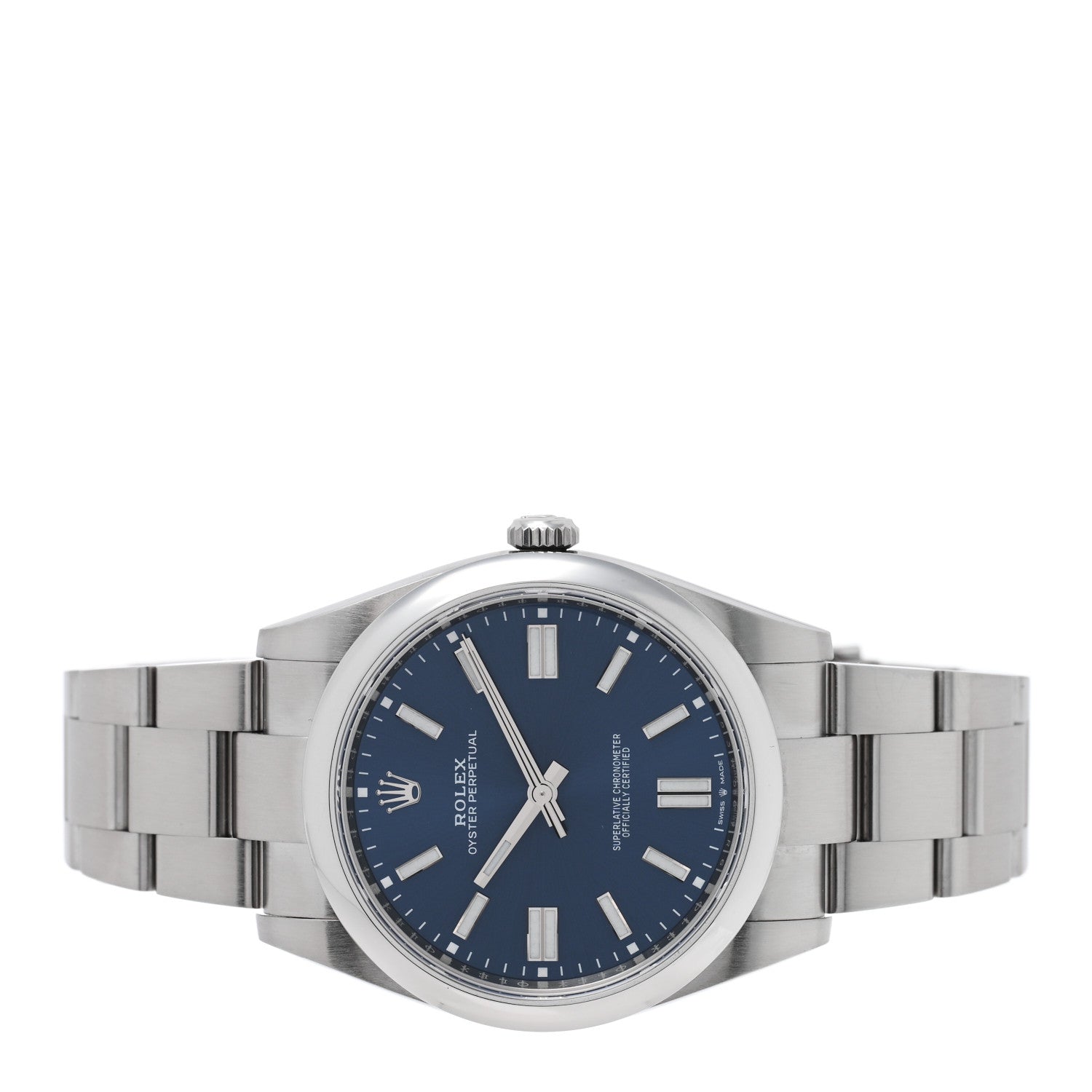 Stainless Steel 41mm Oyster Perpetual Watch Bright Blue