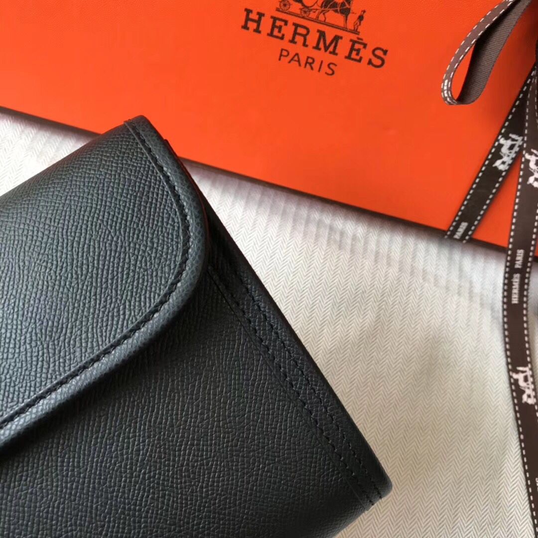 Hermes Jige Elan 29 Clutch In Black Epsom Leather