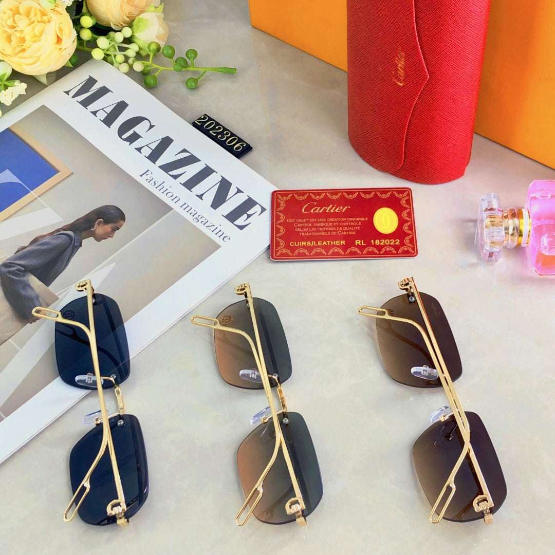 C De Rectangular Sunglasses  578002 In Metal