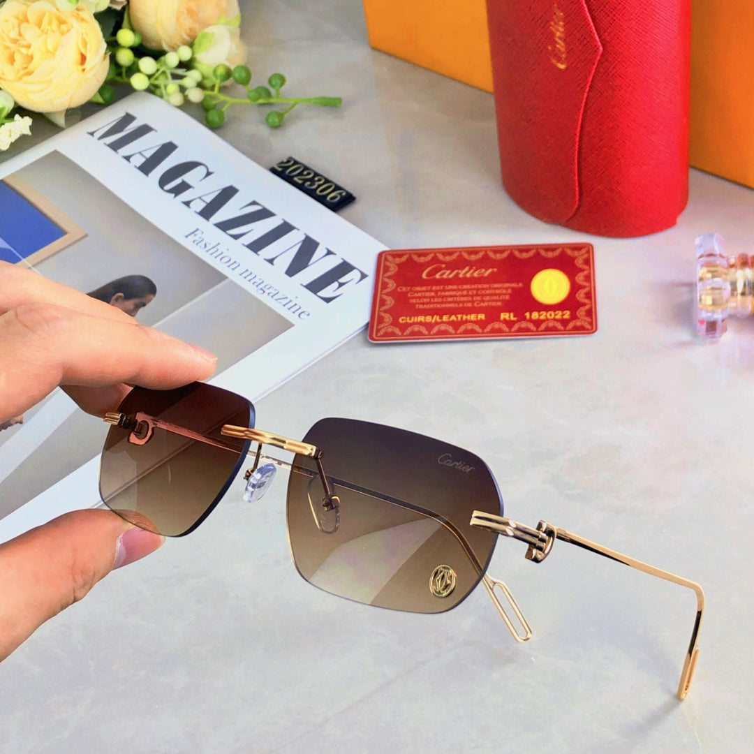 C De Rectangular Sunglasses  578002 In Metal
