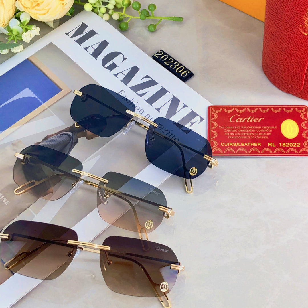 C De Rectangular Sunglasses  578002 In Metal