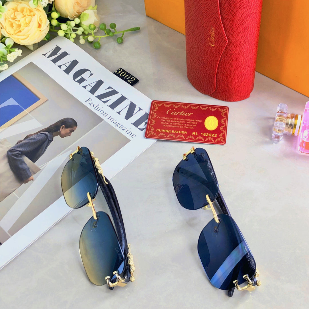 Panthère Rectangular Frame Sunglasses 580762 In Metal