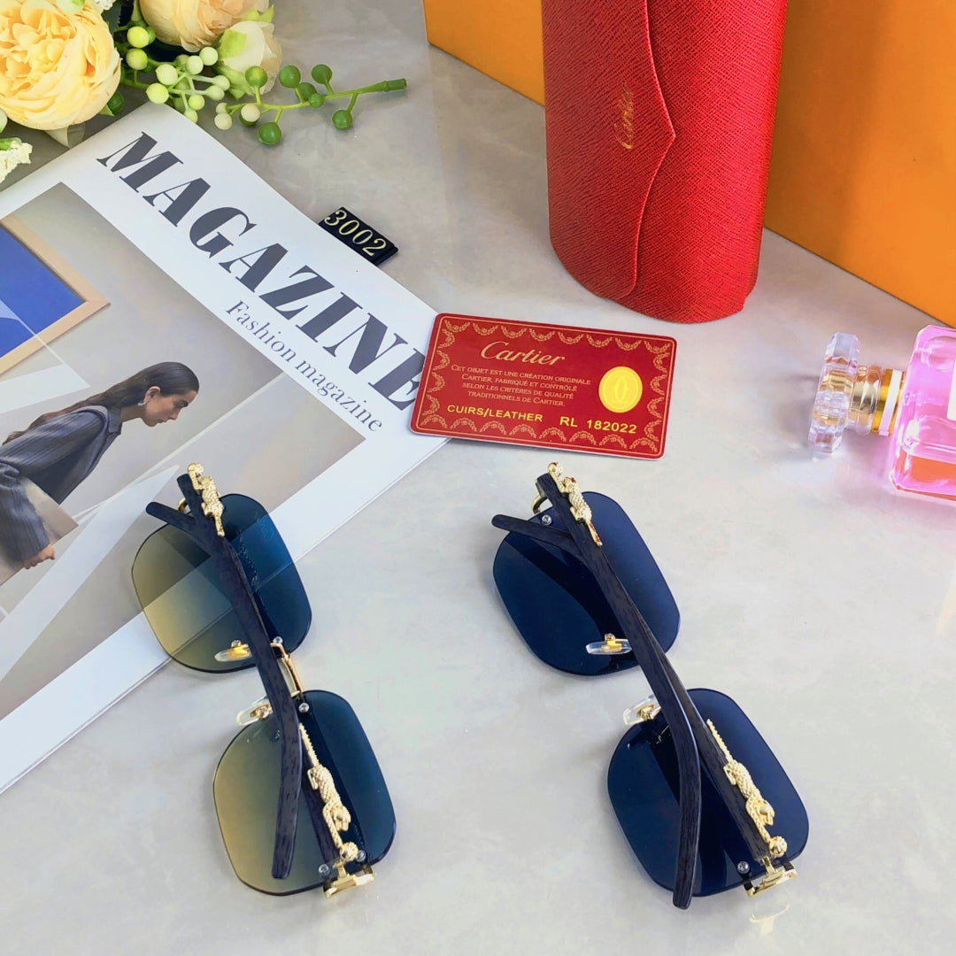 Panthère Rectangular Frame Sunglasses 580762 In Metal