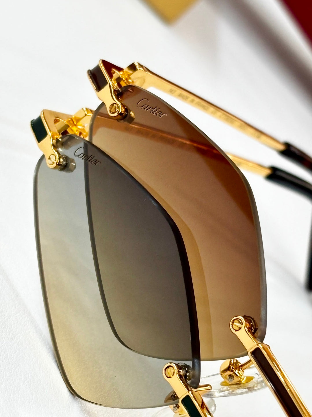 C De Rimless Angular Frame Sunglasses Ct0695 In Metal