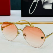Signature C De Aviator Frame Sunglasses Ct0355S In Metal