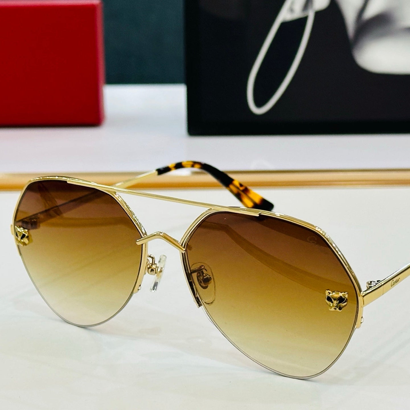 Signature C De Aviator Frame Sunglasses Ct0355S In Metal