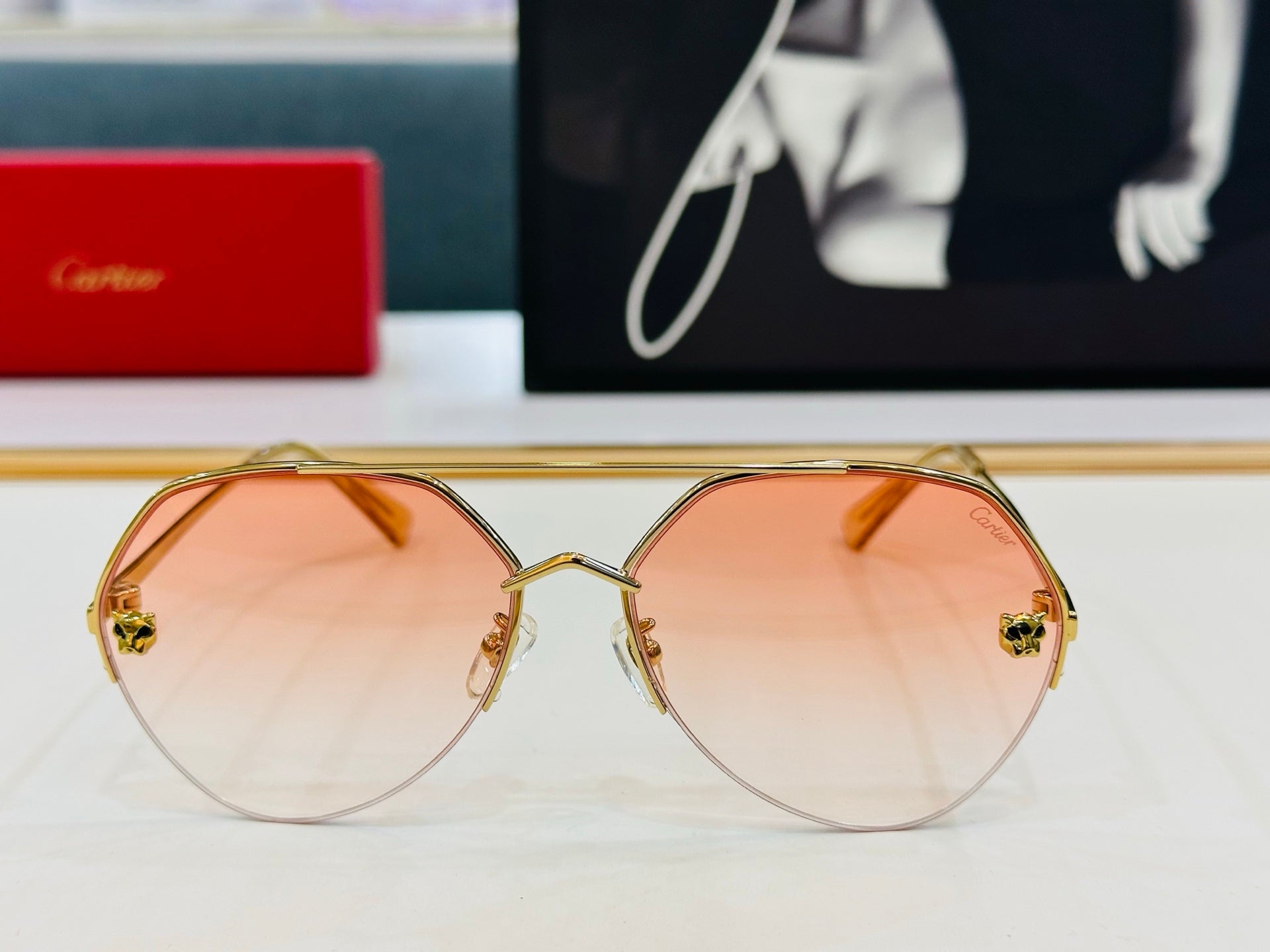 Signature C De Aviator Frame Sunglasses Ct0355S In Metal