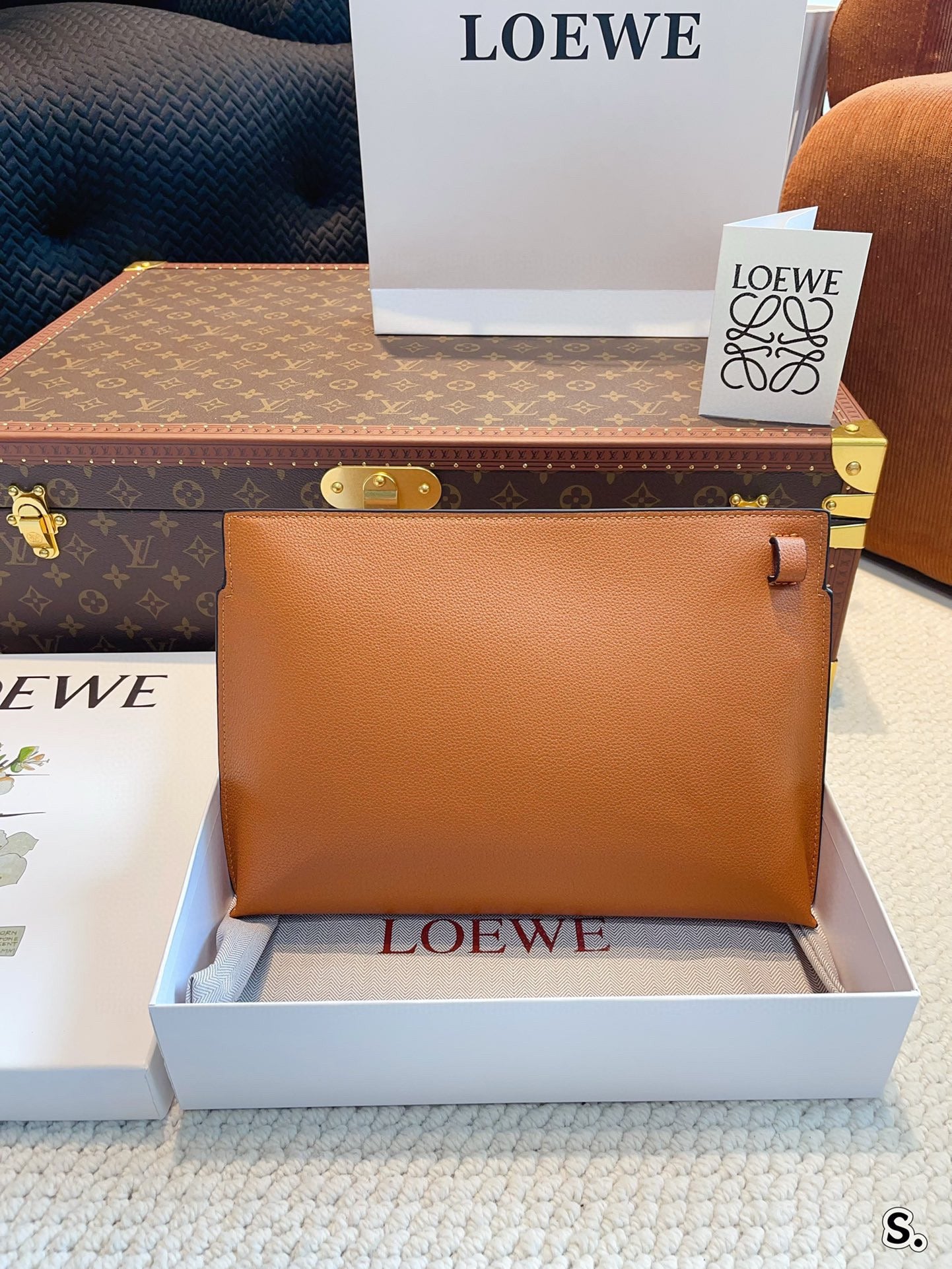 Loew Puzzle Fold Tote Iblack Shiny Calfskin