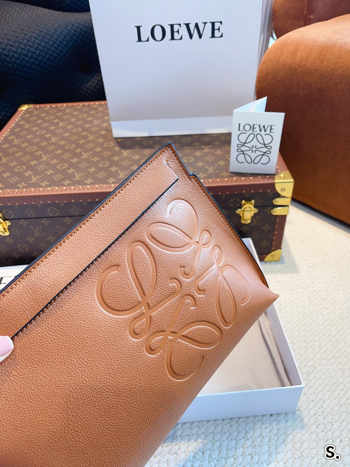 Loew Puzzle Fold Tote Iblack Shiny Calfskin