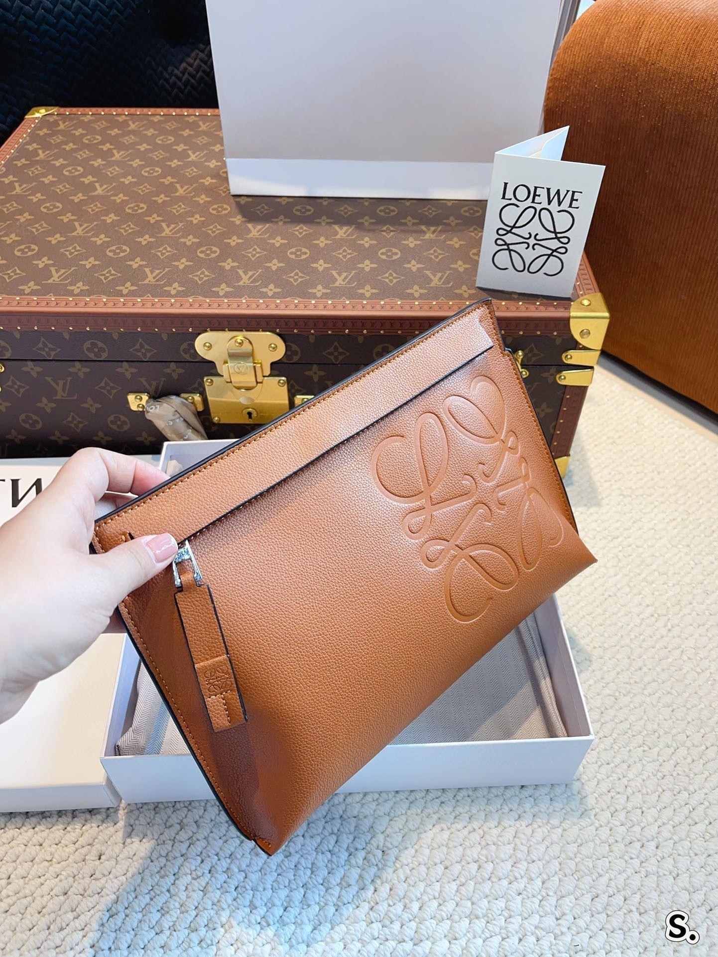 Loew Puzzle Fold Tote Iblack Shiny Calfskin