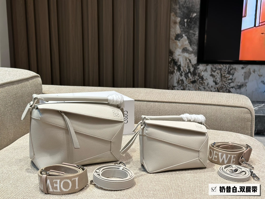 Loew Puzzle Fold Tote Iblack Shiny Calfskin