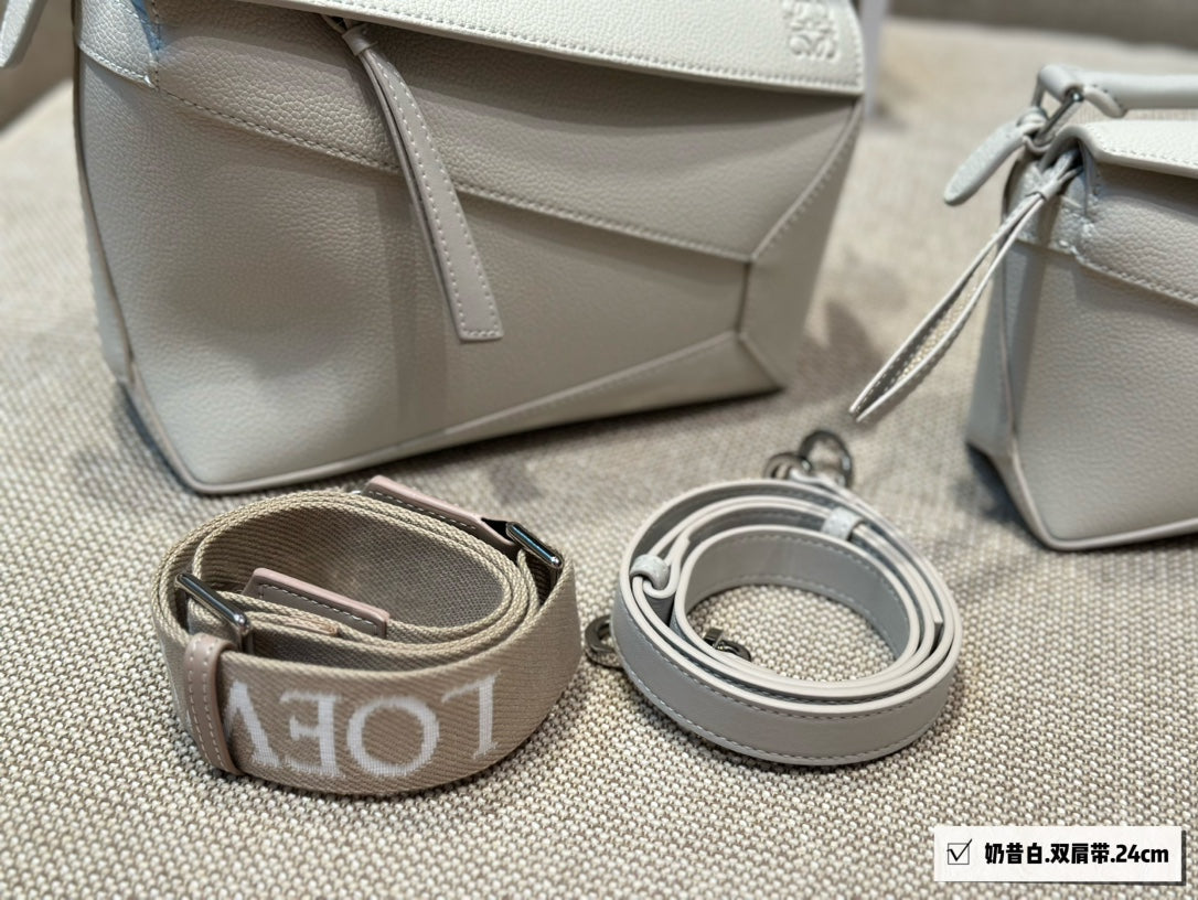 Loew Puzzle Fold Tote Iblack Shiny Calfskin