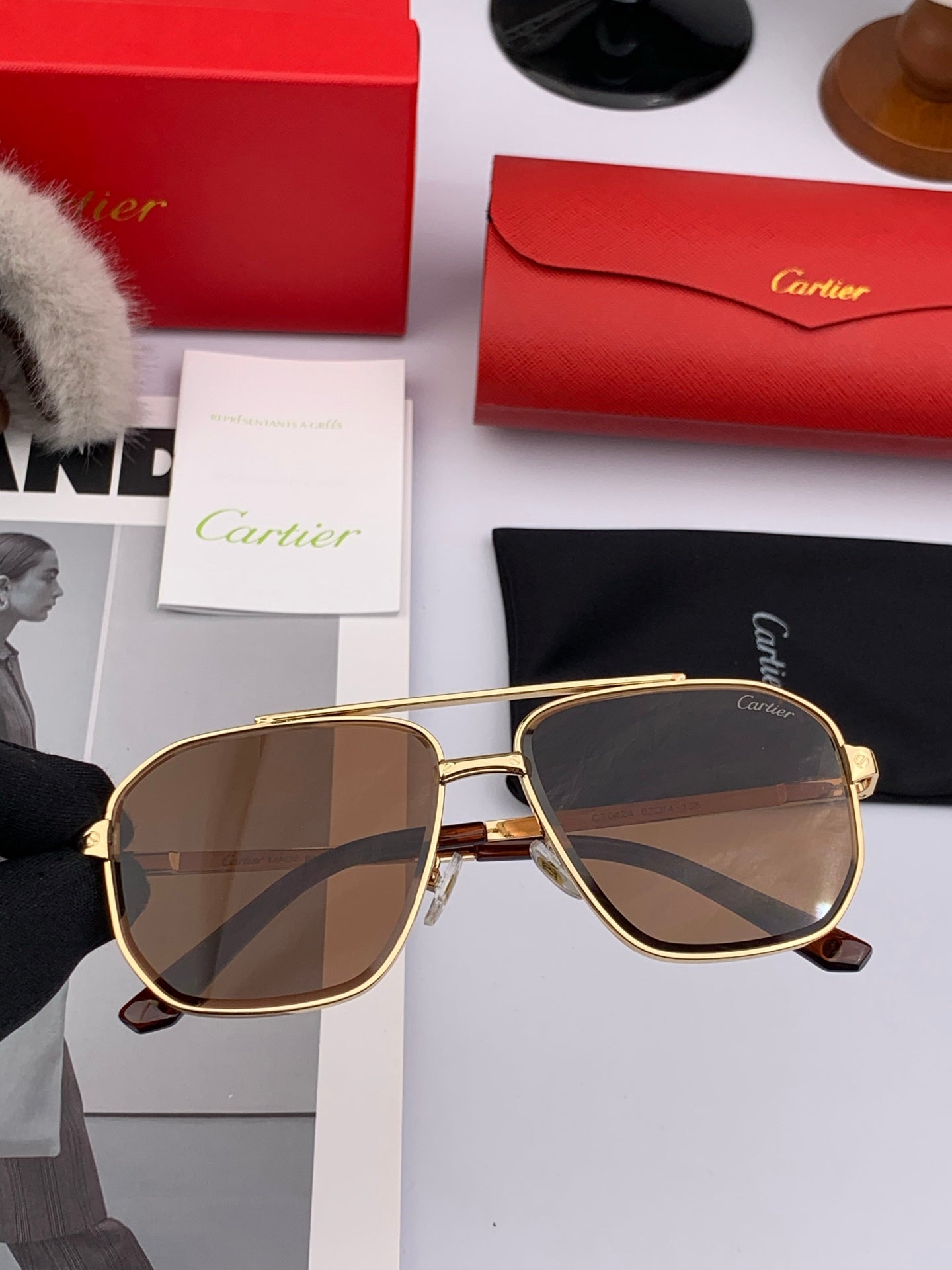 SANTOS NAVIGATOR FRAME SUNGLASSES 554561 IN METAL