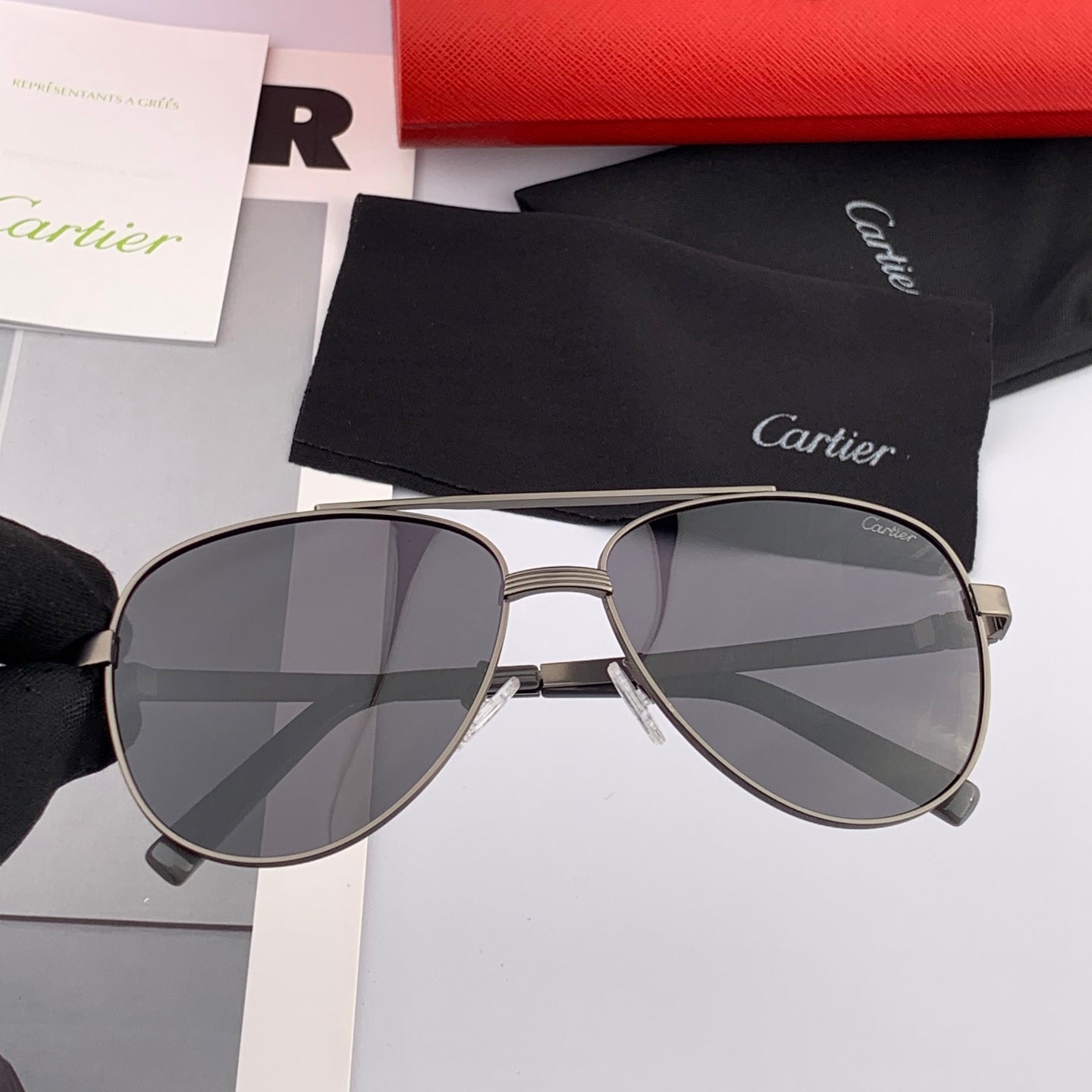 SIGNATURE C DE AVIATOR FRAME SUNGLASSES CK0614 IN METAL