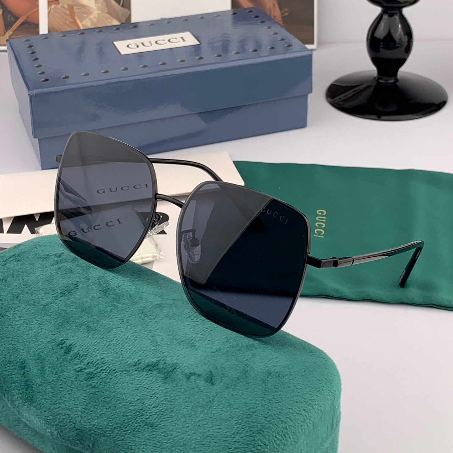 SQUARE FRAME SUNGLASSES G2374 IN METAL