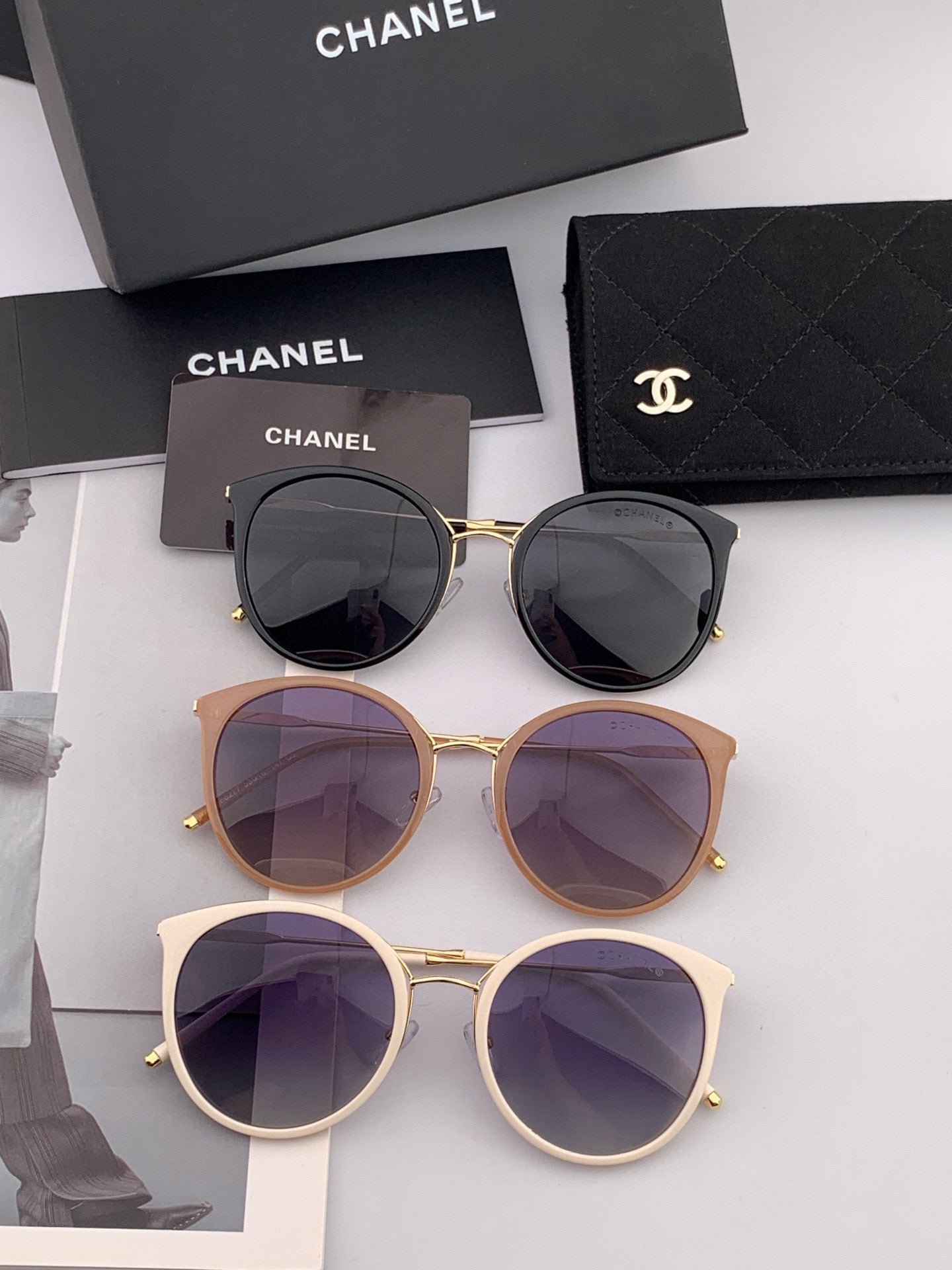 Cat Eye Sunglasses Ch7827 In Acetate Frame Metal