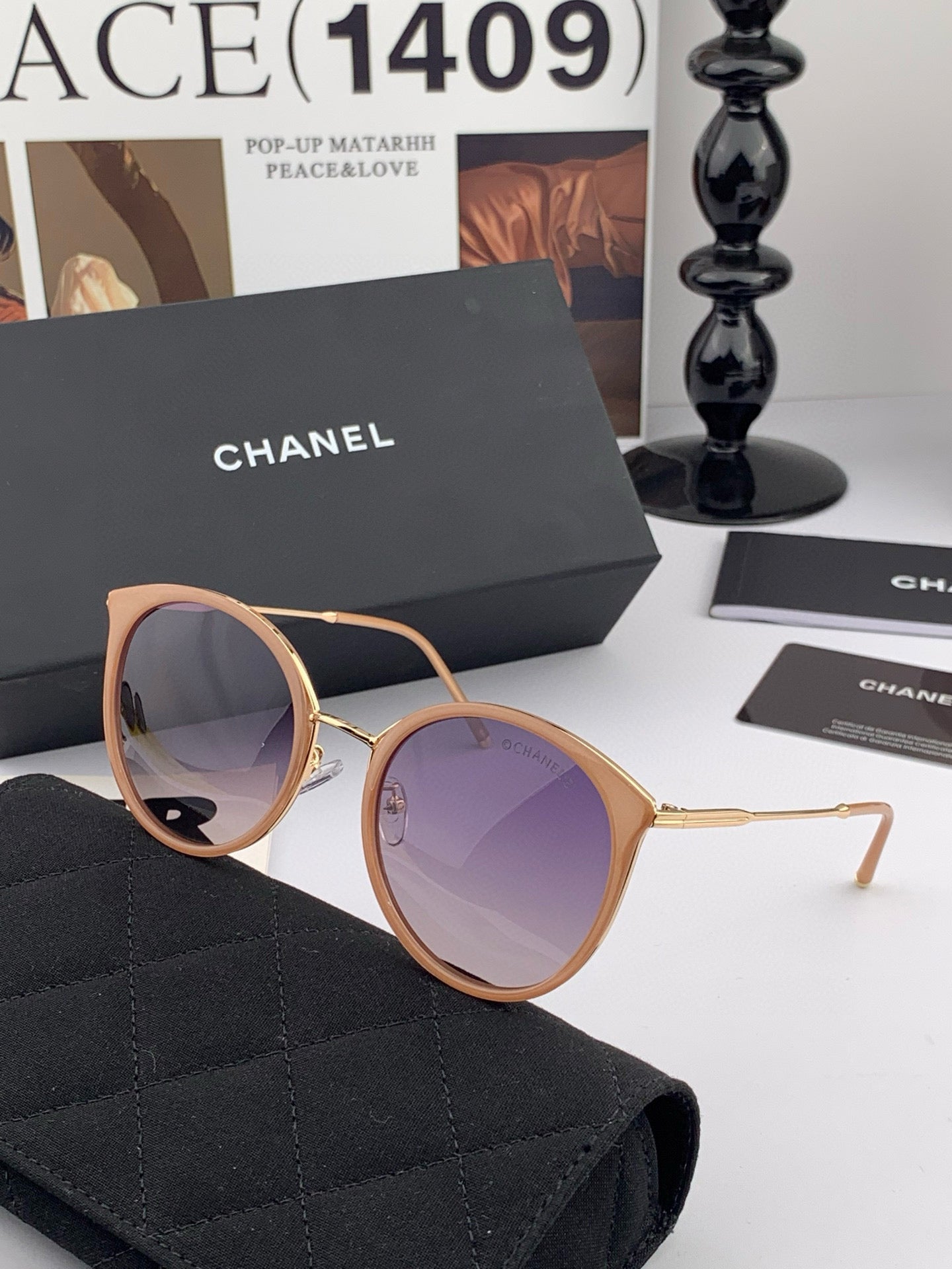 Cat Eye Sunglasses Ch7827 In Acetate Frame Metal