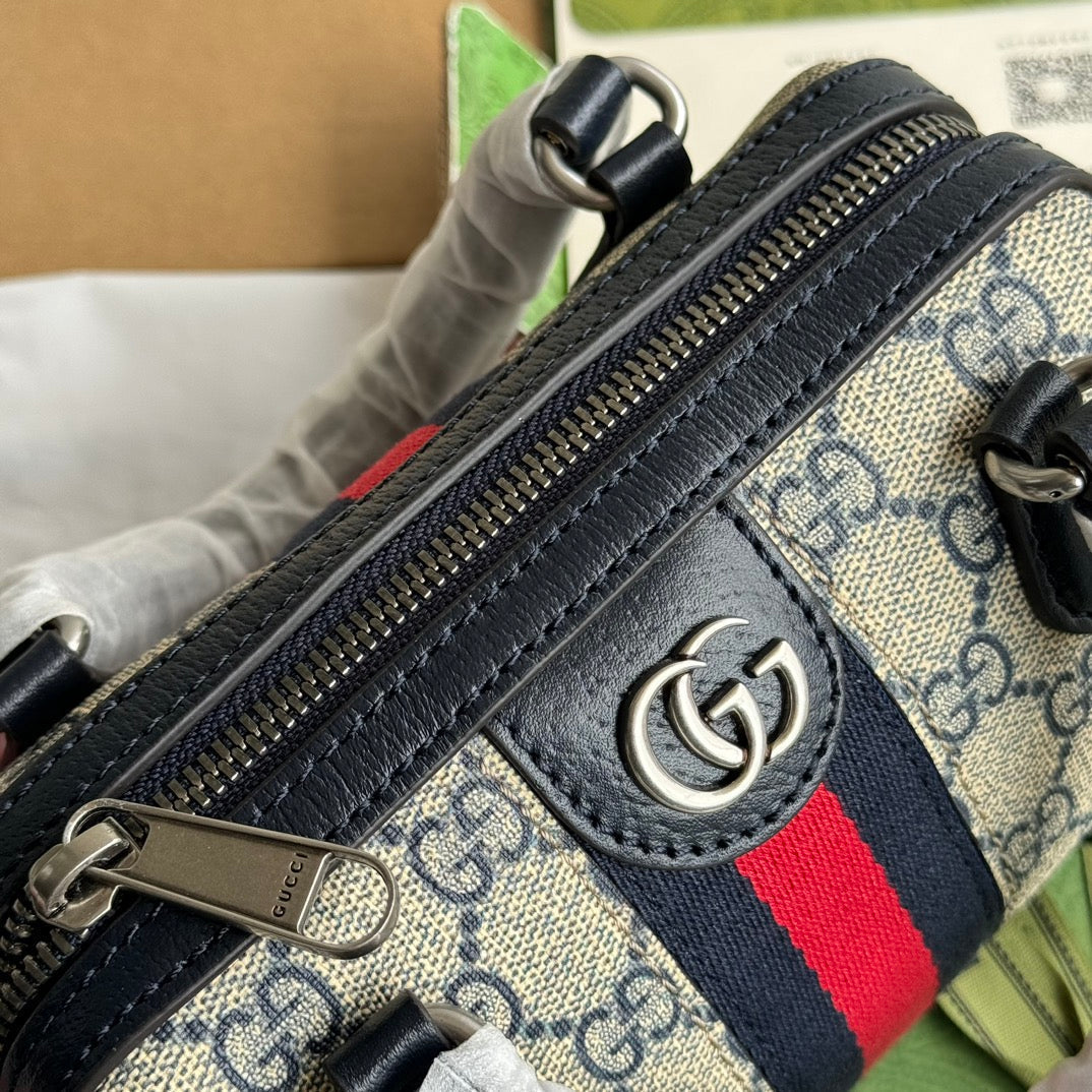 Gucci Ophidia 16.5 Bag Black Ebony Canvas Leather 240092