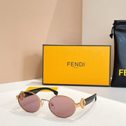 First Crystal Chunky Oval Frame Sunglasses 40277 In Metal