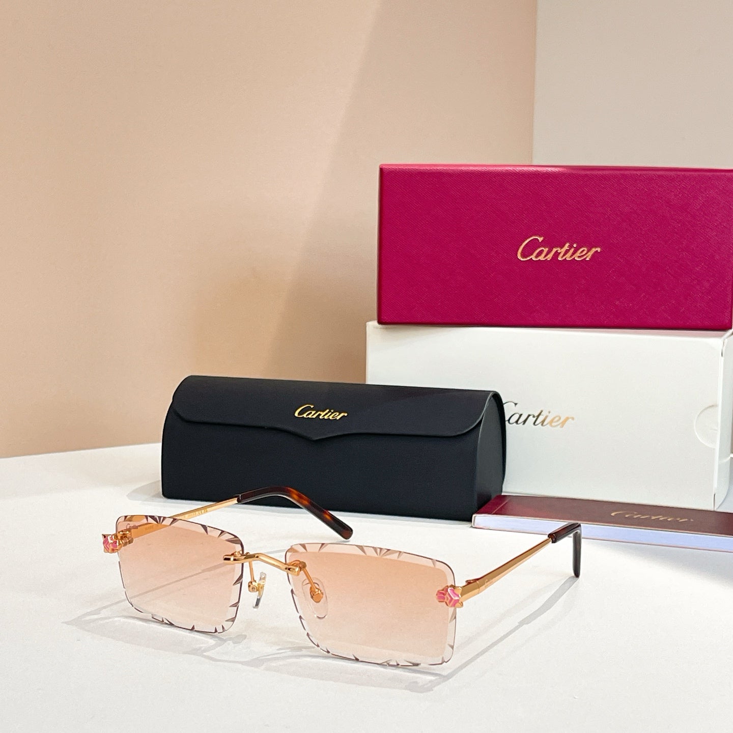 C De Rimless Rectangular Frame Sunglasses 578359 In Metal