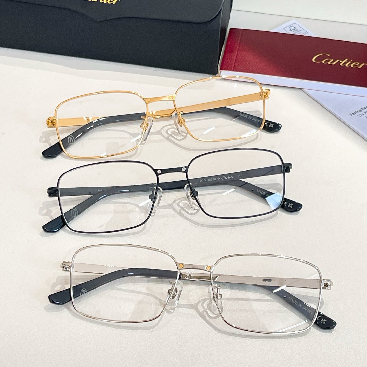 Santos Rectangular Frame Sunglasses Ct0555Oa In Metal