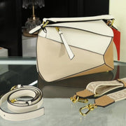 Loew Puzzle Fold Tote Iblack Shiny Calfskin