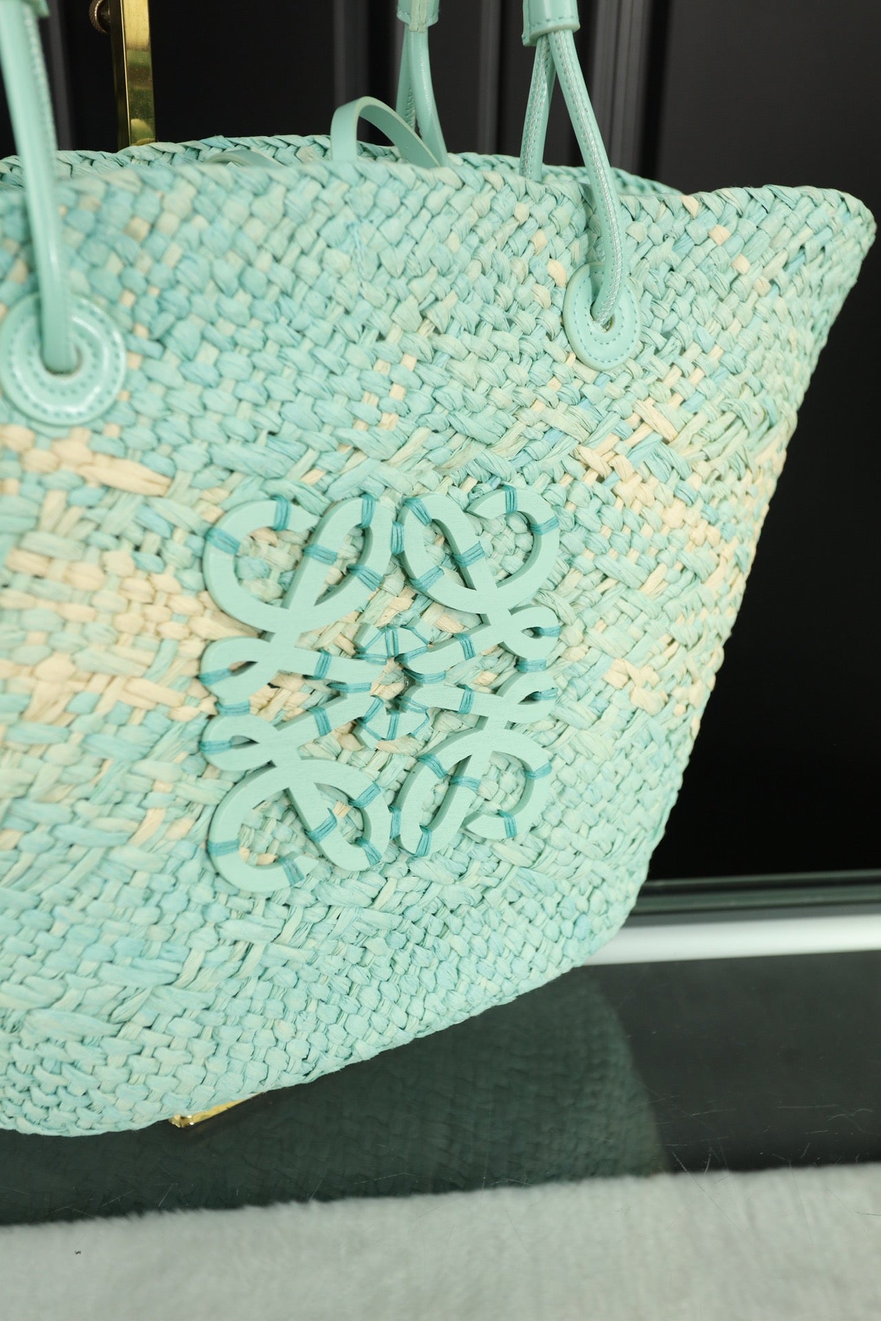 Loew Puzzle Fold Tote Iblack Shiny Calfskin