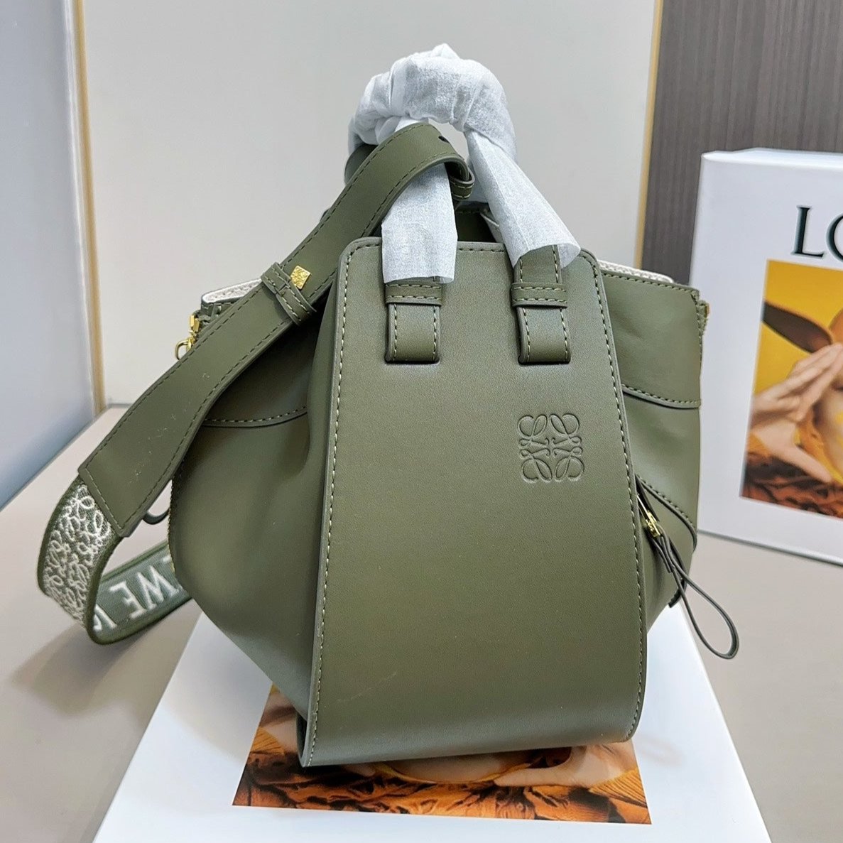 Loew Puzzle Fold Tote Iblack Shiny Calfskin