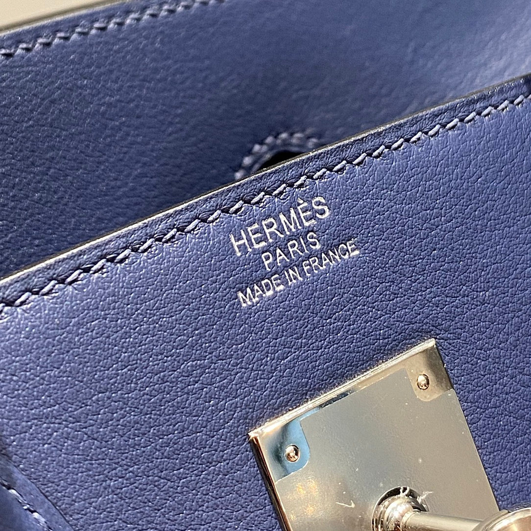 HM Shoulder Birkin 29cm Deep Blue Swift Leather Silver Hardware