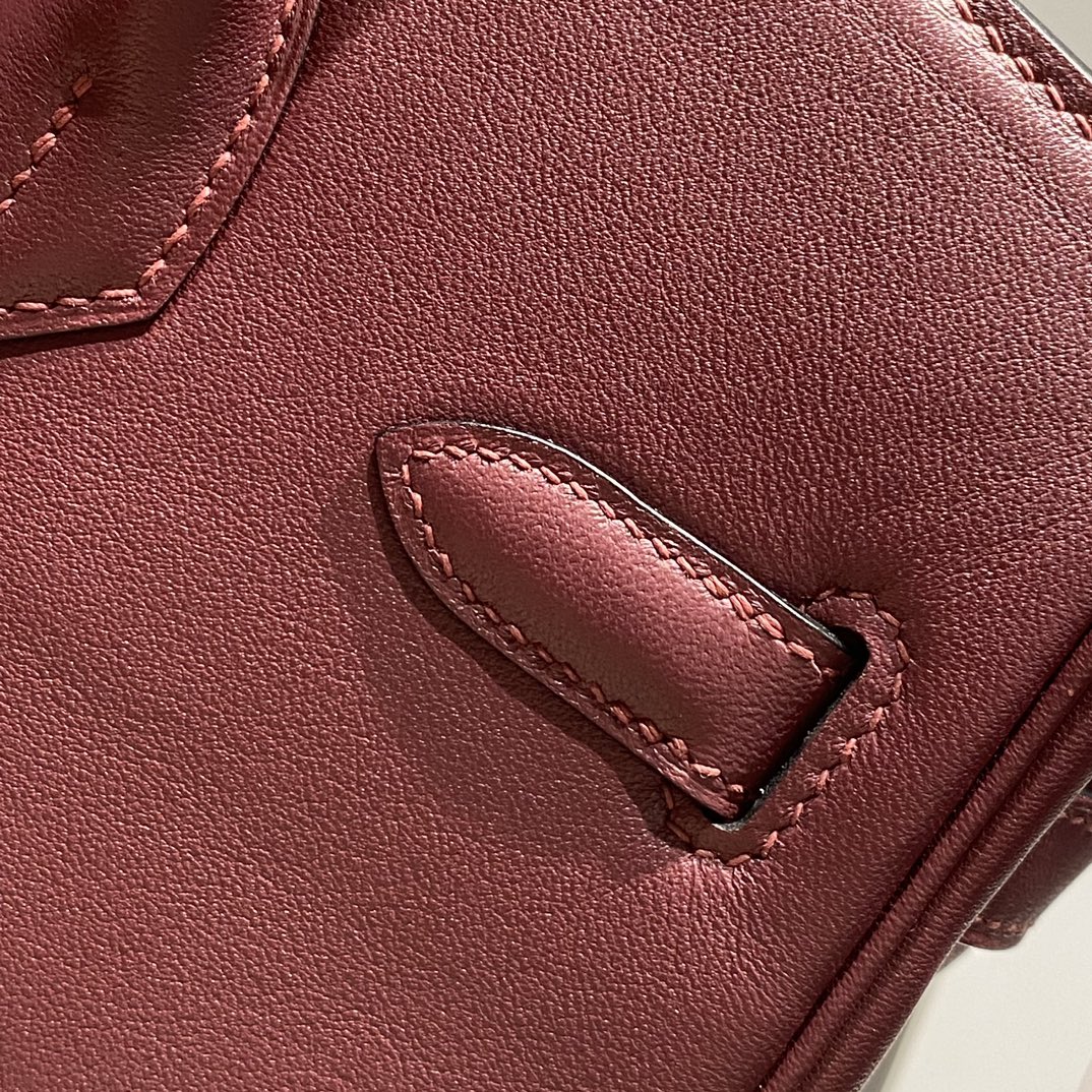 HM Shoulder Birkin 29cm Burgundy Swift Leather Silver Hardware