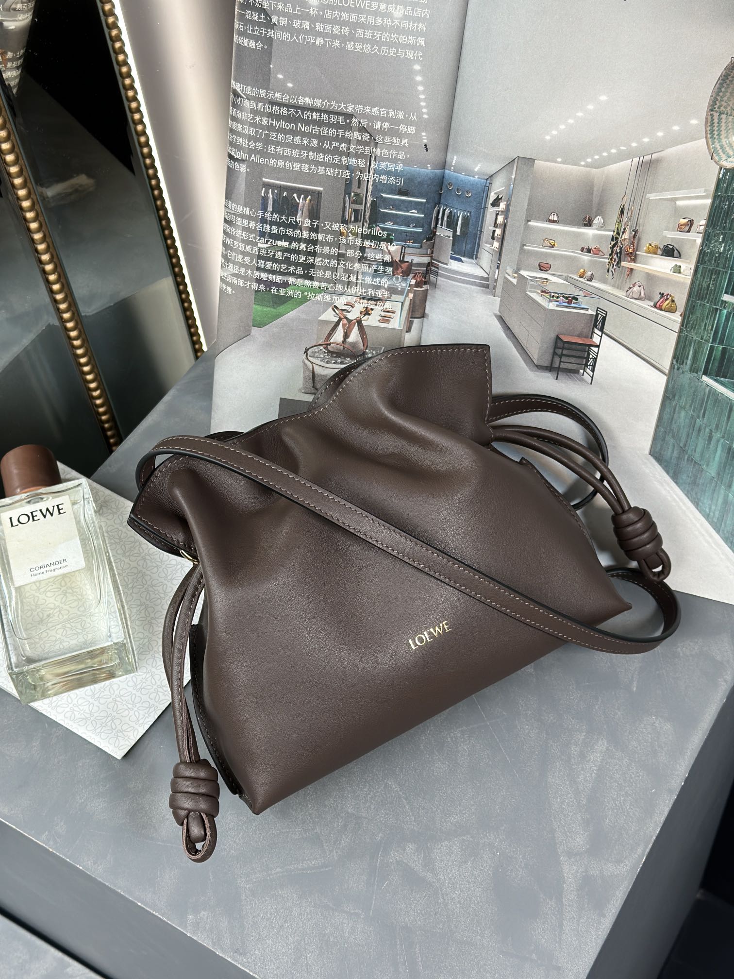 Loew Puzzle Fold Tote Iblack Shiny Calfskin