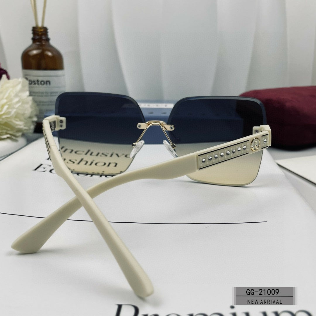 CRYSTAL STUDDED SQUARE FRAME SUNGLASSES 21009 IN ACETATE