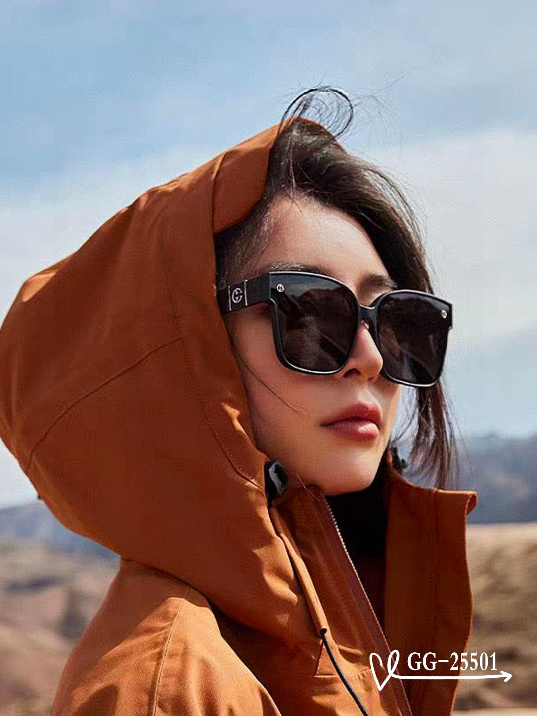 EMBOSSED LOGO SQUARE FRAME SUNGLASSES 25501 IN ACETATE