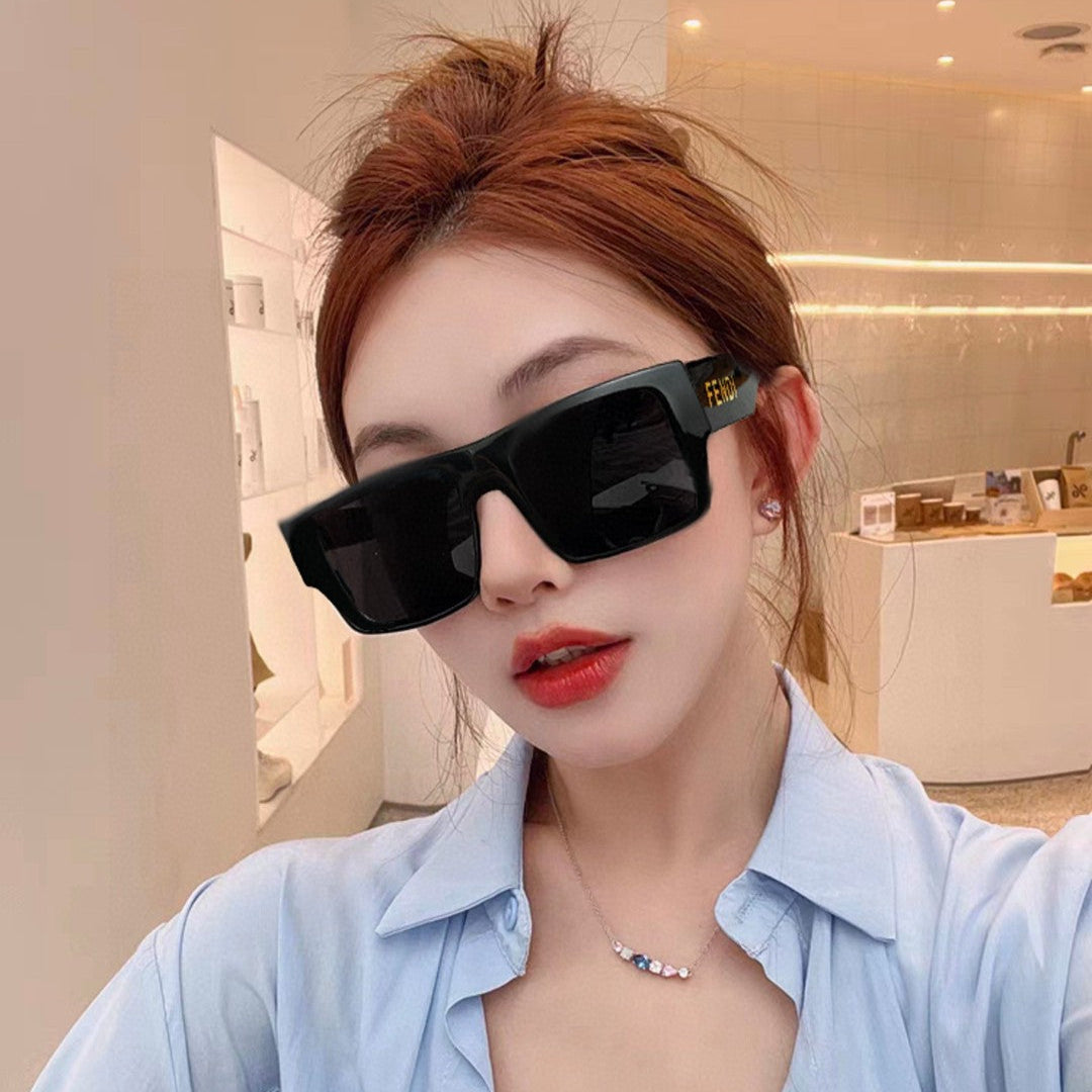 Diagonal Rectangular Frame Sunglasses 69103 In Acetate