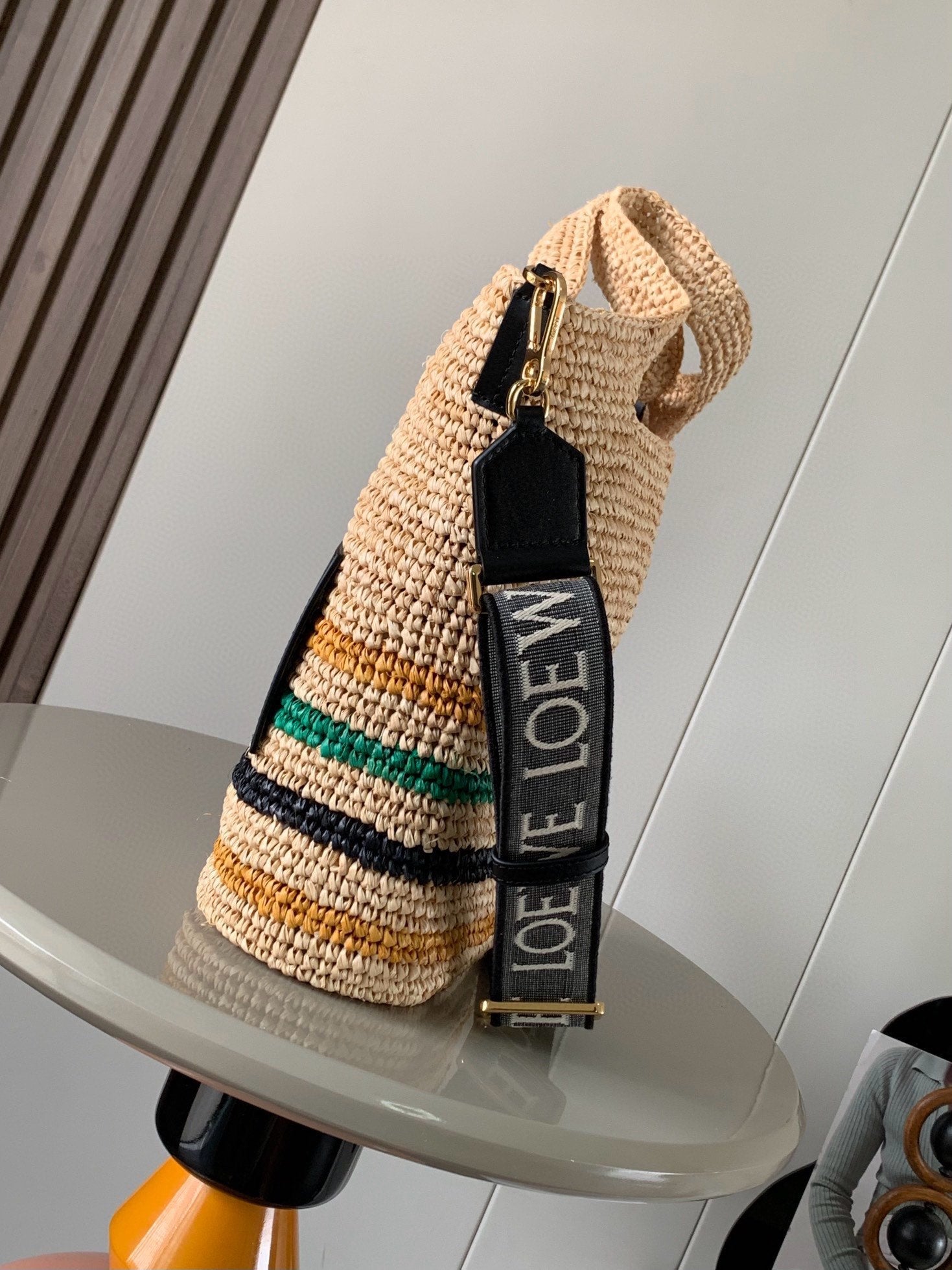 Loew Puzzle Fold Tote Iblack Shiny Calfskin