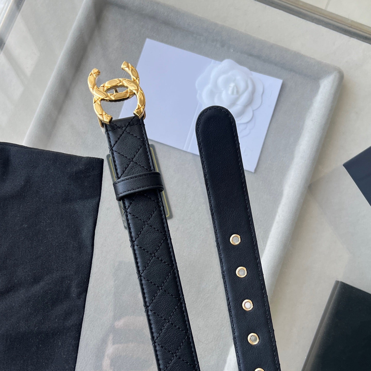 Chanel 25S Belt 30 Mm In Black Calfskin 616605