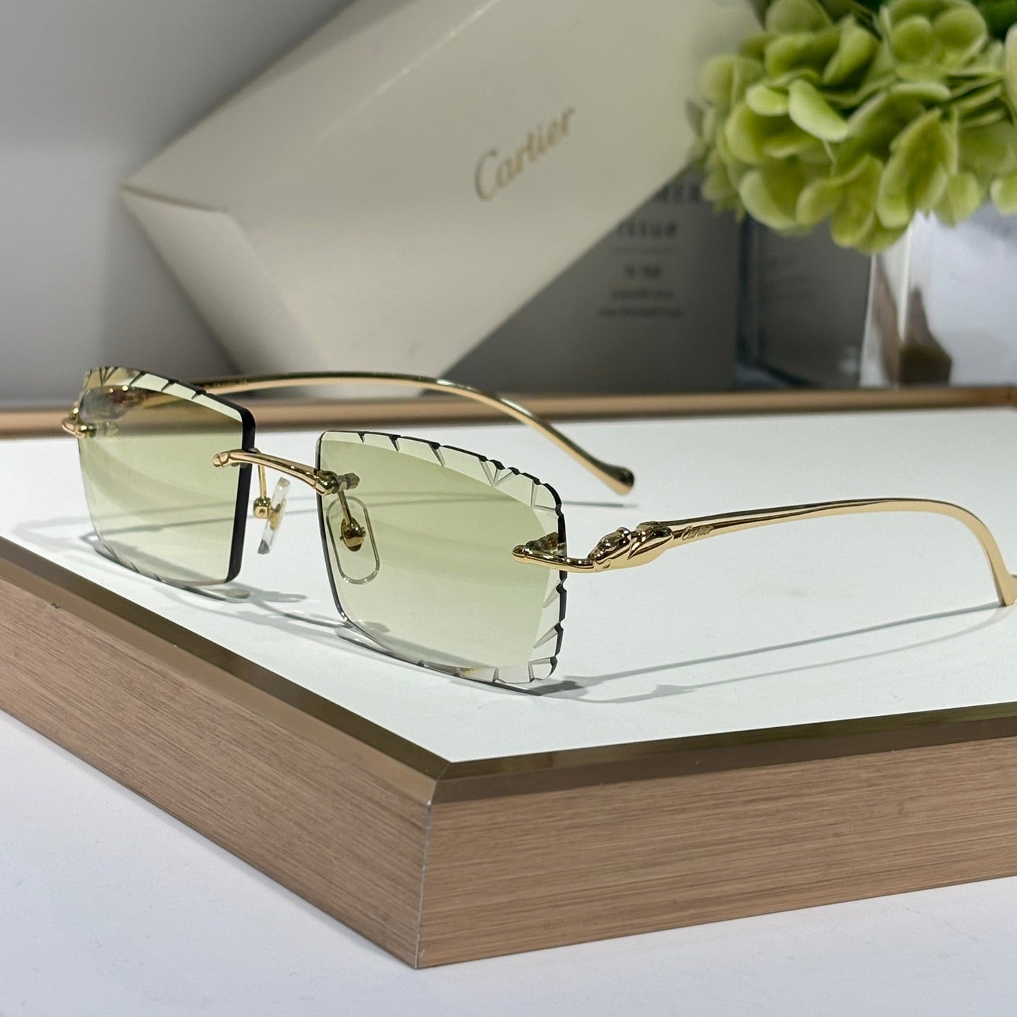 Panthère Rectangular Frame Sunglasses 563590 In Metal