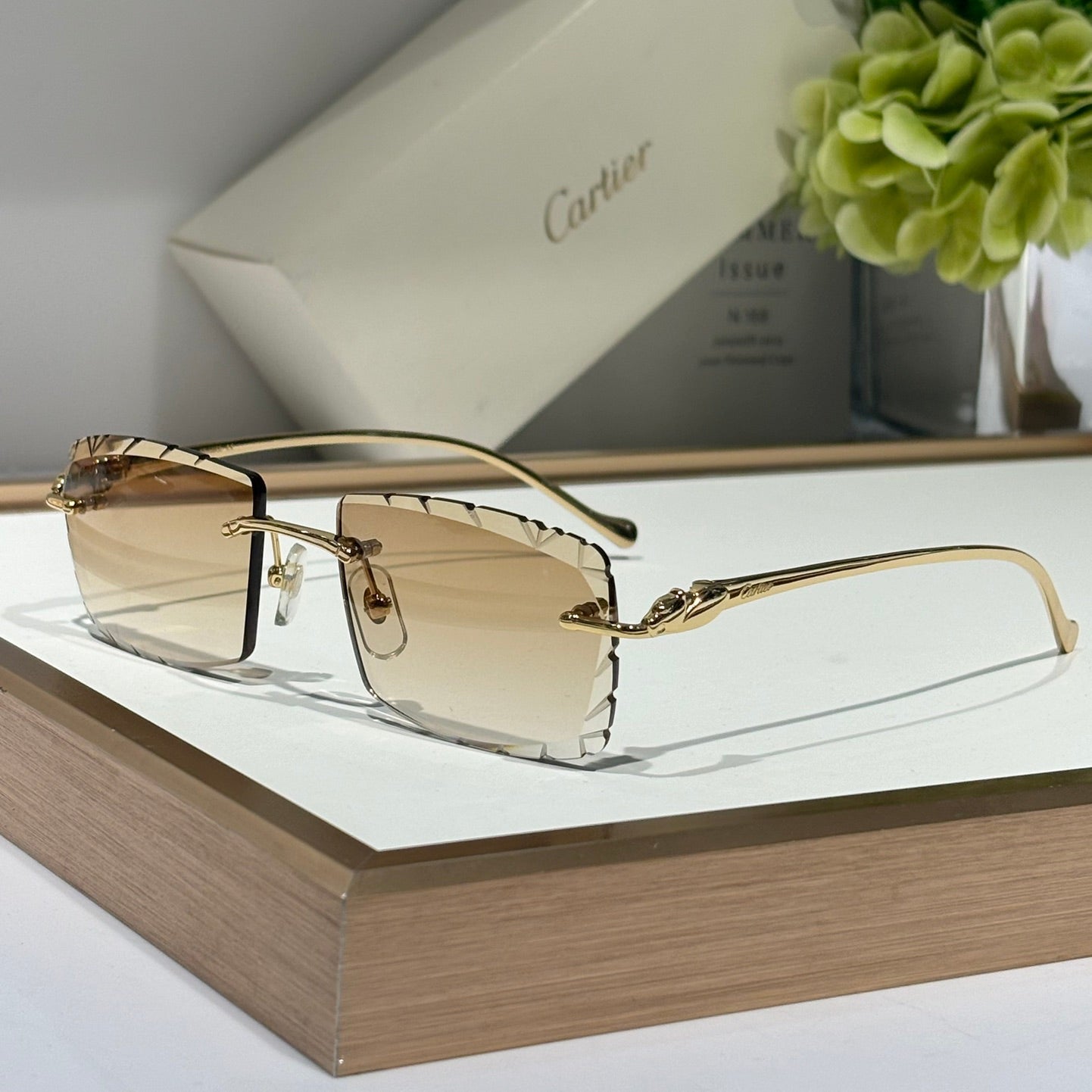 Panthère Rectangular Frame Sunglasses 563590 In Metal