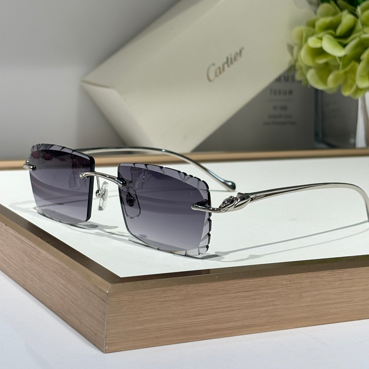 Panthère Rectangular Frame Sunglasses 563590 In Metal