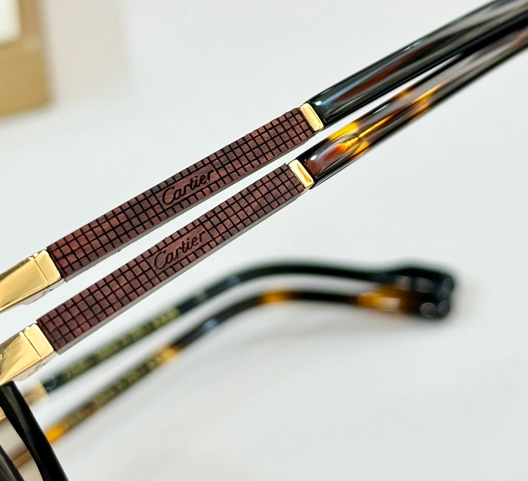 Première Geometric Frame Sunglasses 530303 In Metal And Wooden