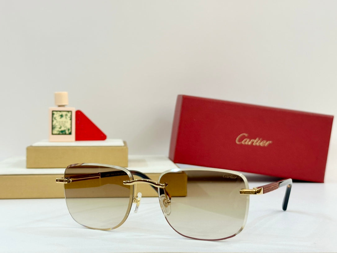 Première Square Frame Sunglasses 530304 In Metal And Wooden