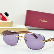 C De Geometric Frame Sunglasses Ct0606S In Metal And Wooden