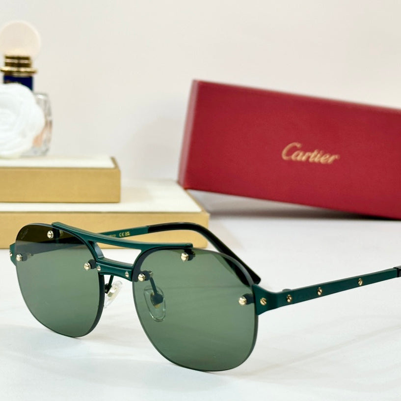 Santos Round Frame Sunglasses Ct00676 In Metal