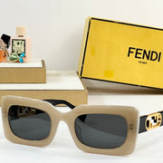 Diagonal Rectangular Frame Sunglasses Fe40182 In Acetate