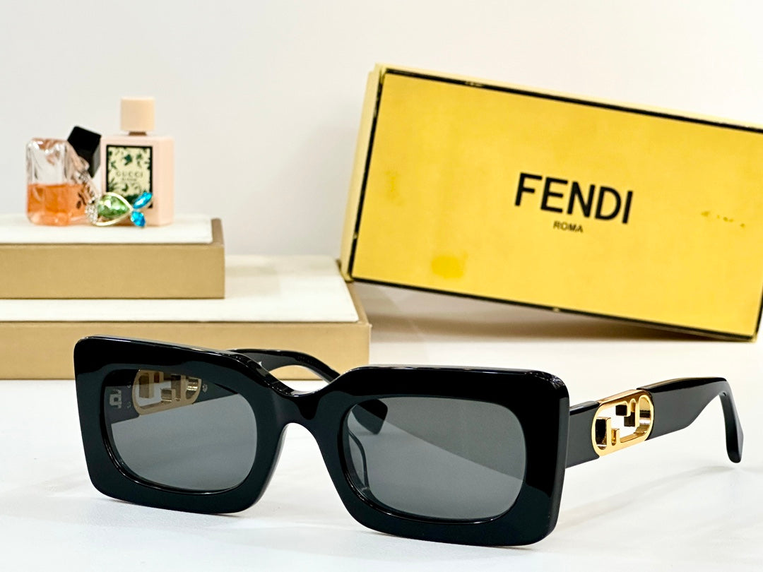 Diagonal Rectangular Frame Sunglasses Fe40182 In Acetate