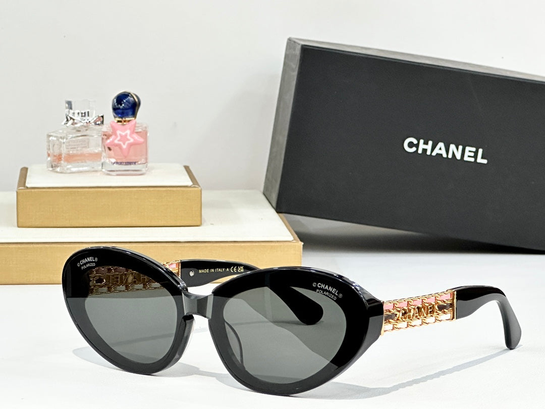 Cat Eye Sunglasses Ch5537Q In Acetate Chain Metal
