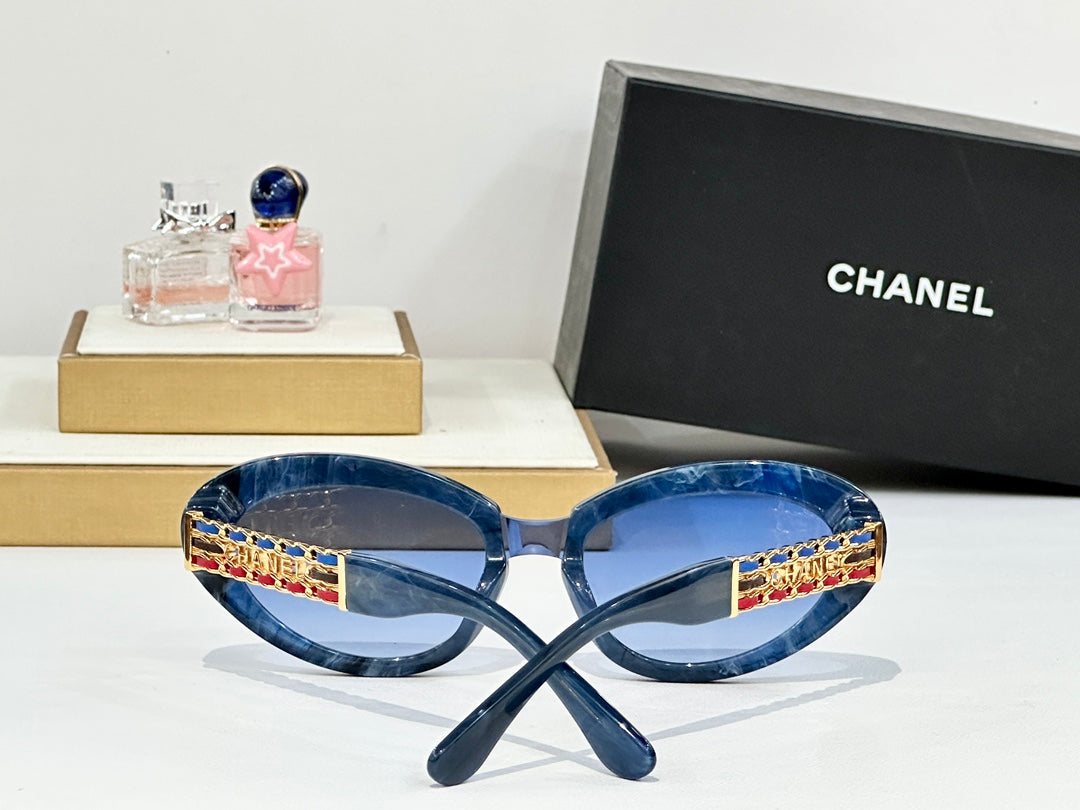 Cat Eye Sunglasses Ch5537Q In Acetate Chain Metal